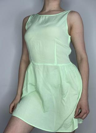 Салатова шифонова сукня2 фото