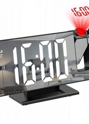 Годинник настільний led mirror clock з проекцією