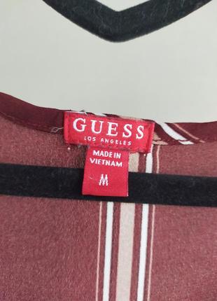 Блуза guess оригинал бордовая цвет марсала в полоску3 фото