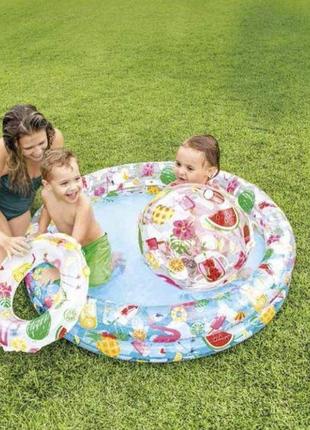 Дитячий надувний басейн "фрукті small pools" 122 x 25 см 155 л, надувні басейни