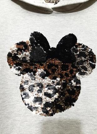 Disney at george толстовка с капюшоном худи серая утеплённая начёс/флис женская 46 48 504 фото