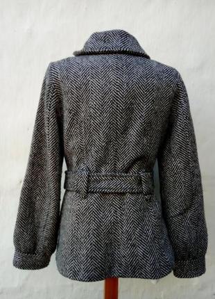 Стильное уютное теплое шерстяное пальто в елочку h&m 🔥6 фото