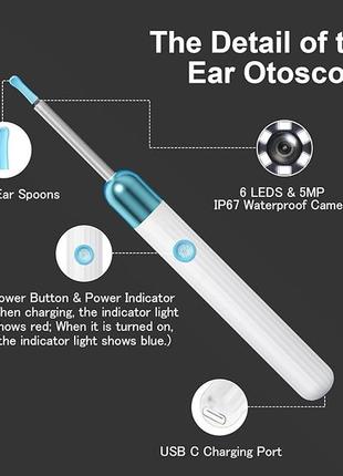 Беспроводной отоскоп 1080p для удаления ушной серы с камерой2 фото