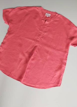 Лляна блуза nicole farhi коралового кольору2 фото
