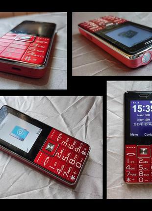 Mafam g600 red | мобільний кнопковий телефон для літніх людей | б7 фото