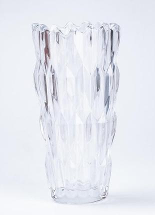 Ваза декоративная стеклянная под хрусталь 28 см