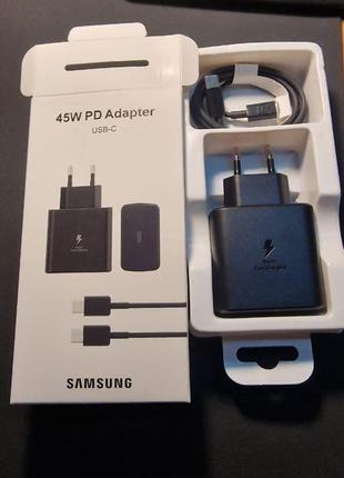 Зарядний пристрій samsung 45w usb-c з кабелем type-c to type-c шв