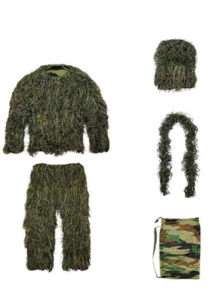 Зелений маскувальний костюм ghillie кікімора легкий військовий з4 фото