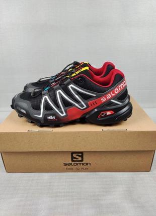 Кросівки salomon speedcross grid black/red8 фото