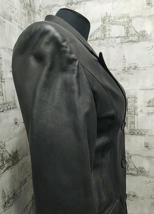 Черная кожаная курточка пиджак2 фото
