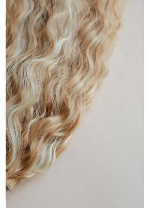 Комплект русого мелірованного довгого волосся кучері3 фото