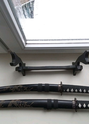 Катани ( мечі ) wakizashi i tanto + підставка2 фото