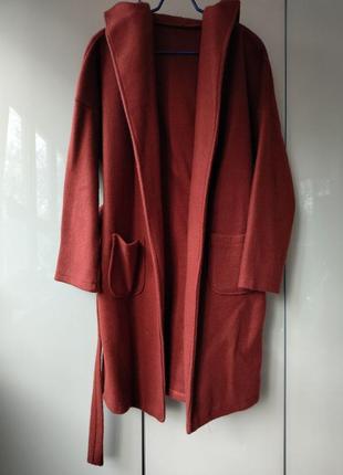 Пальто оранжеве з поясом