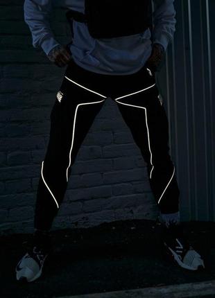 Штани карго чоловічі xeed чорні з рефлективом5 фото