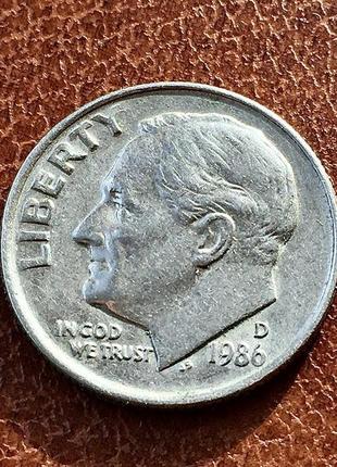 Монета 10 центів сша one dime liberty usa 1986