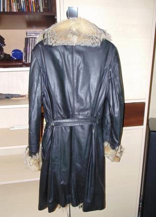 Кожанное пальто осень-зима2 фото