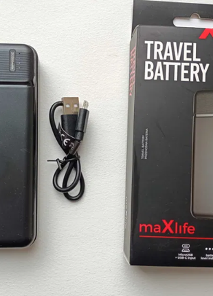 Повербанк maxlife travel battery 20000mah |2usb/type-c/microusb 2