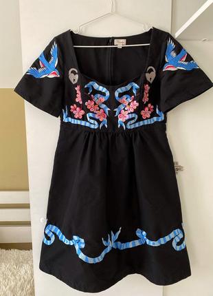 Платье с ручной вышивкой из шёлка из коллекции temperley “sailor”1 фото