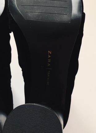 Стильные черные ботильоны на цилиндрическом каблуке zara 🖤 полусапожки ботинки на каблуке10 фото