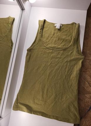 Майка хаки олива защитная коттон эластан хлопок тянется обтягивающая алкоголичка