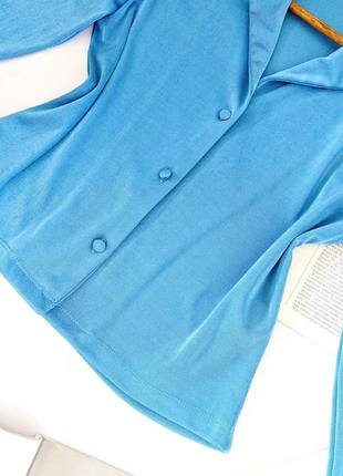 Актуальная блуза/рубашка/блузка/рубашка красивого цвета💙от na-kd, на р. xs/s 💔5 фото