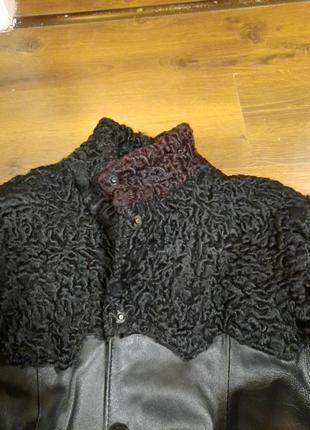 Шкіряна куртка з каракулем тепла8 фото