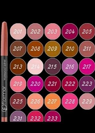 Карандаш для губ flormar lipliner, в наличии оттенки