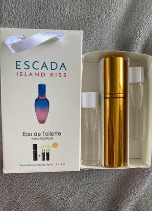 Міні-парфюм з феромонами жіночий escada island kiss 3х15 мл3 фото