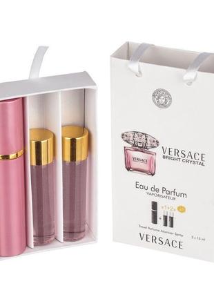 Міні-парфюм з феромонами жіночий versace bright crystal 3х15 мл