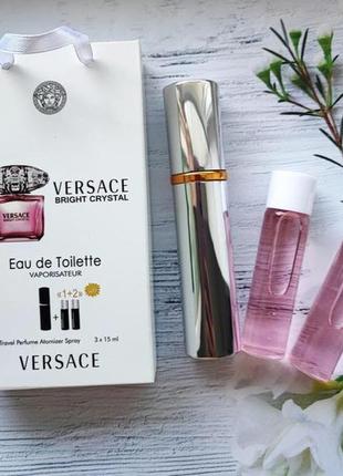 Міні-парфюм з феромонами жіночий versace bright crystal 3х15 мл2 фото