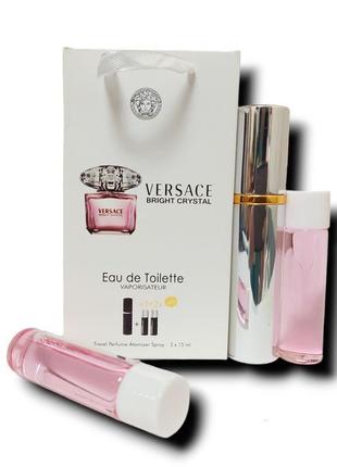 Міні-парфюм з феромонами жіночий versace bright crystal 3х15 мл3 фото