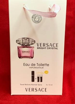 Міні-парфюм з феромонами жіночий versace bright crystal 3х15 мл12 фото