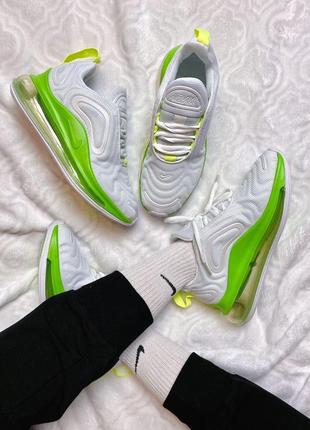 Nike air max 720 white & green10 фото