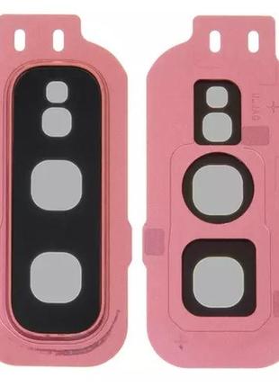 Стекло камеры samsung g970 galaxy s10e с рамкой розовый