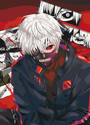 Картина по номерам кен канеки. токийский гуль. аниме 40*50 см оригами lw 30180