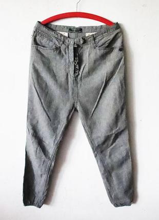 Брюки с мотней maison scotch лен хлопок