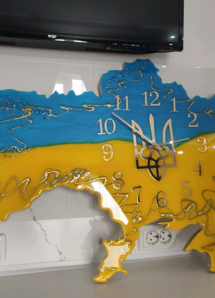 Годинник україна із епоксидної смоли5 фото