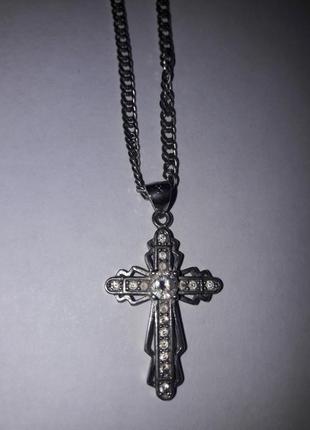 Комплект срібло 925 ланцюг + хрест, браслет і кільце2 фото