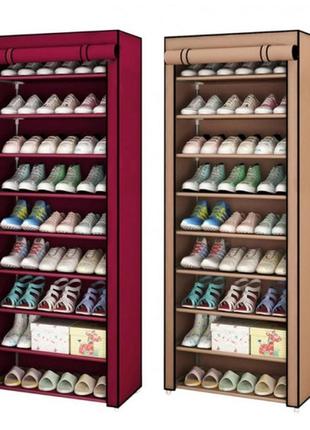 Полиця для взуття з чохлом shoe cabinet 9 полиць 160x60x30, тканинний стелаж для взуття (10)