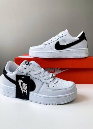 Кросівки nike air force white black strip4 фото