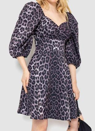 Сукня з леопардовим принтом ager сливово-чорний l-xl 172r9893 фото