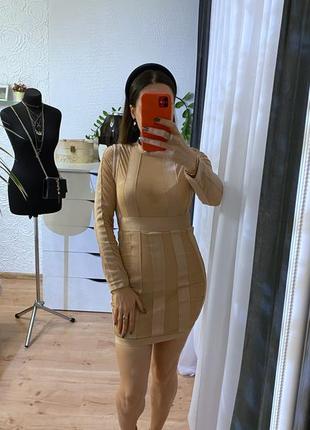 Шикарное бандажное платье