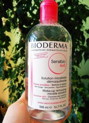 Міцелярна вода 500 мл bioderma sensibio h2o micellaire solution1 фото