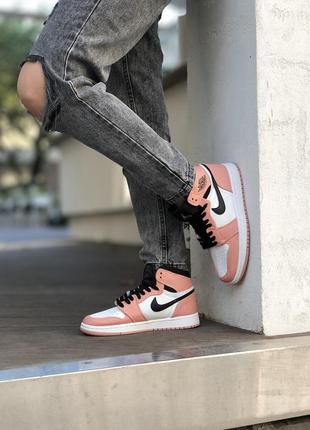 Красивейшие женские кроссовки nike air jordan пудровые розовые8 фото