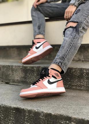 Красивейшие женские кроссовки nike air jordan пудровые розовые