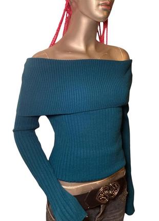 Топ в рубрик с открытыми плечами свитер с обнаженными плечами2 фото