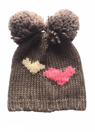 Дитяча шапка з двома помпонами, takko fashion, 2-8 років.