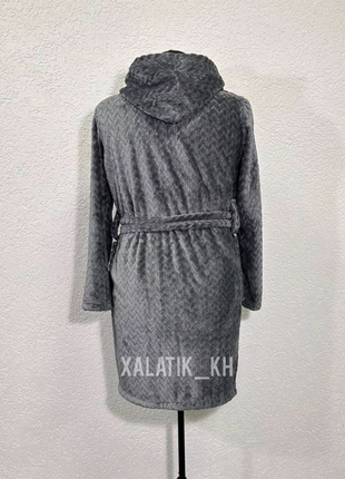 Женский короткий махровый халат "косичка"13 фото