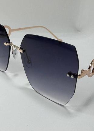 Очки солнцезащитные женские безоправные квадраты линзы градиент с металлическими дужками