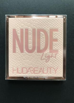 Палетка теней huda beauty light nude obsessions eyeshadow palette 9 цветов7 фото